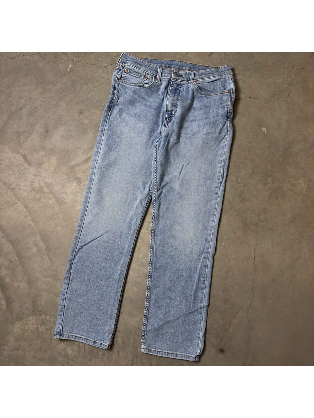 Levi's Straight Leg Jeans Mens 36x32 Light Wash Faded